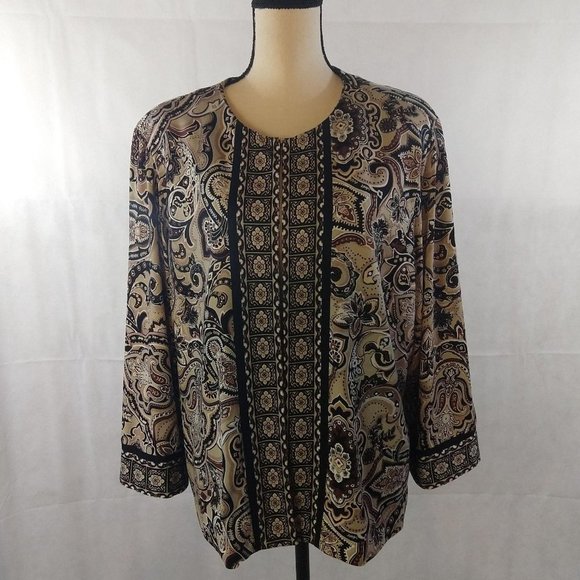 Joan Rivers Brown Lined Jacket Size XL